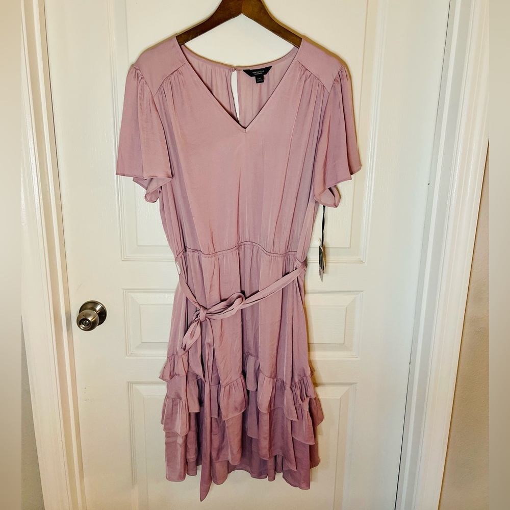 Simply Vera Vera Wang Ruffle Short Sleeve Midi Dress